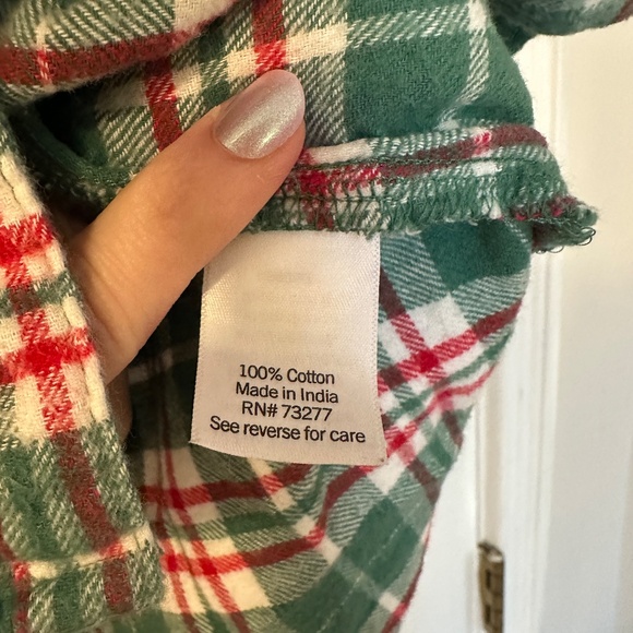 Croft & Barrow Women's XL Plaid Flannel Button-Up Shirt 100% Cotton Green Red - Picture 3 of 6